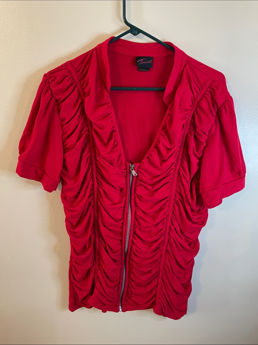 Torrid Zip Up Ruched Top